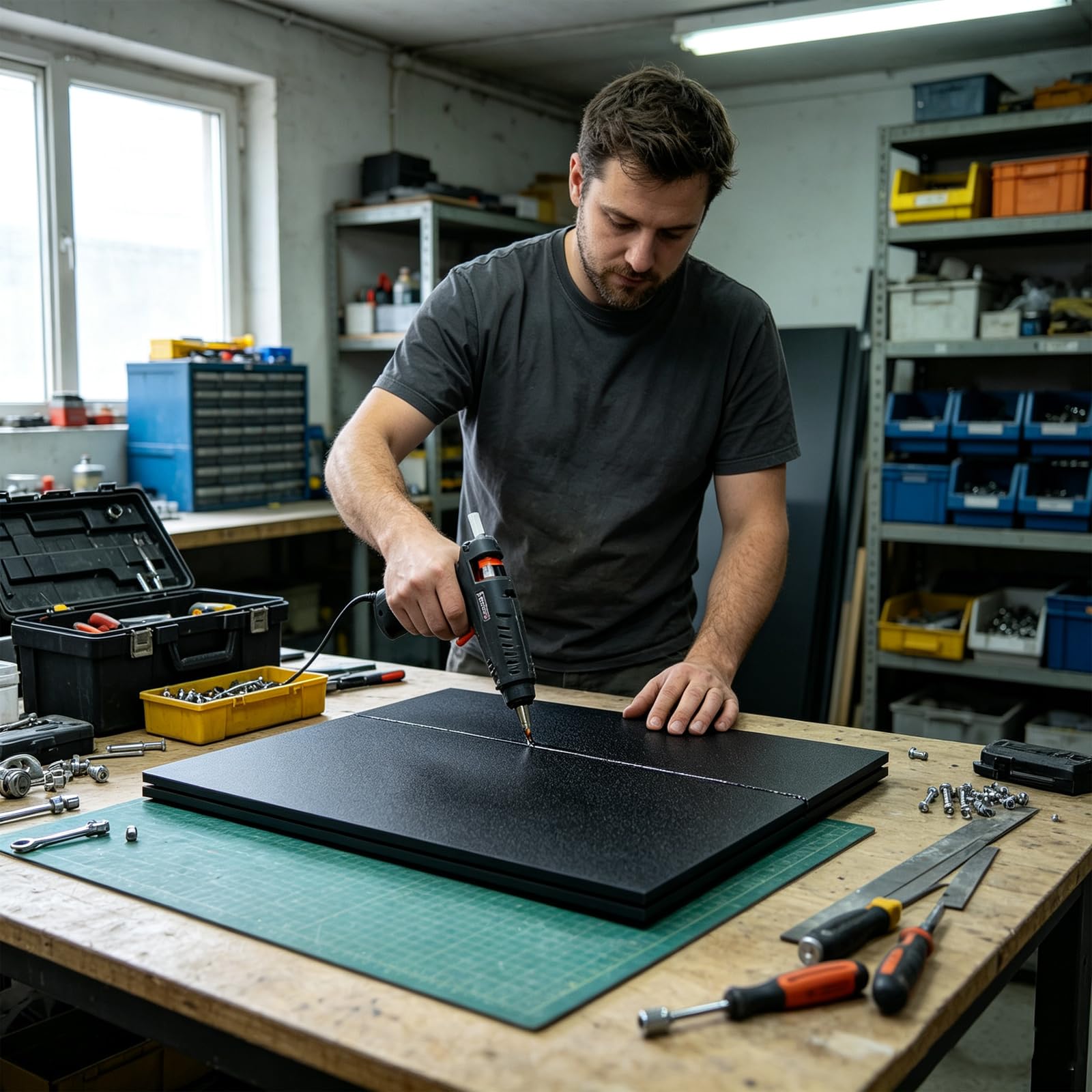 ABS Platten für den Modellbau, 12 x 16 Zoll, 4er Pack thermoplastische Platten mit 1/8 Dicke für die Herstellung, Zuschneiden und Formen von ABS Plattenplatten, Herstellungsplatten, Vorrat,