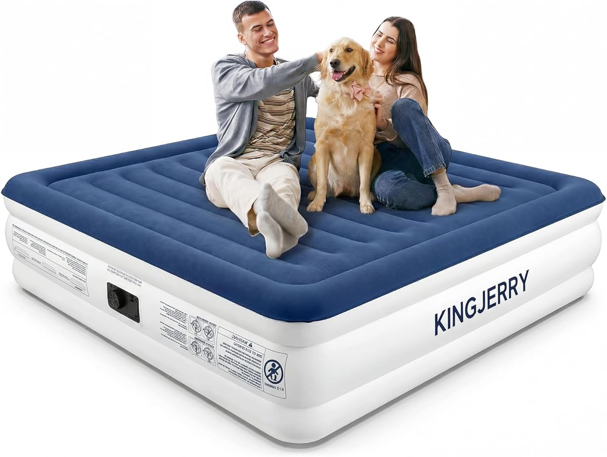 KINGJERRY Queen Air Mattress with Built in Pump