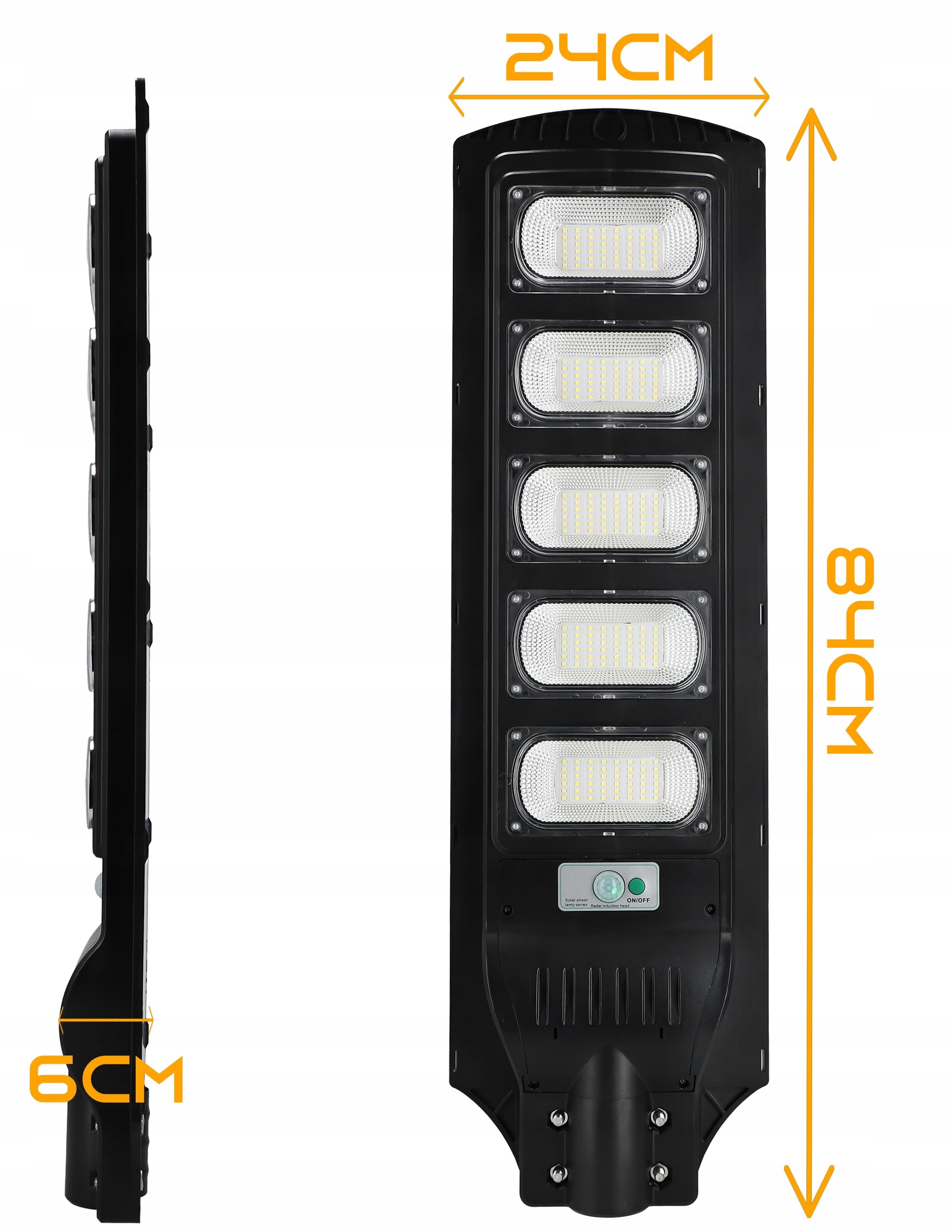 Solar Straßenlaterne, IP65 Wasserdichte, 250W, Solarlampen für Außen mit Bewegungssensor, 6000K Solarleuchten Superhelles LED Solar Strahler Außen für Gärten Garage Straßen (250)