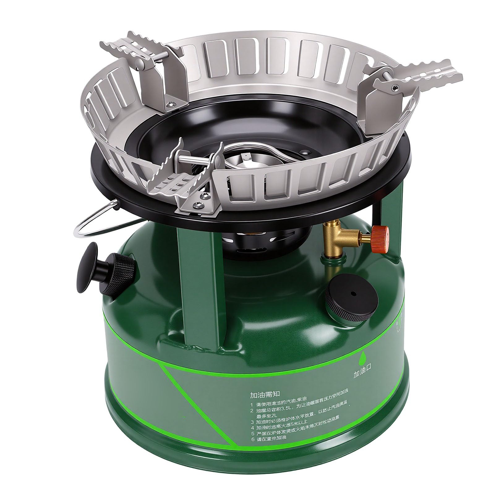 Tragbarer Gaskocher 9 8KW Benzinkocher Camping Brennstoffkocher Multibrennstoff Kerosinbrenner Winddicht Verstellbare Flamme mit Pumpenhebel Tragetasche