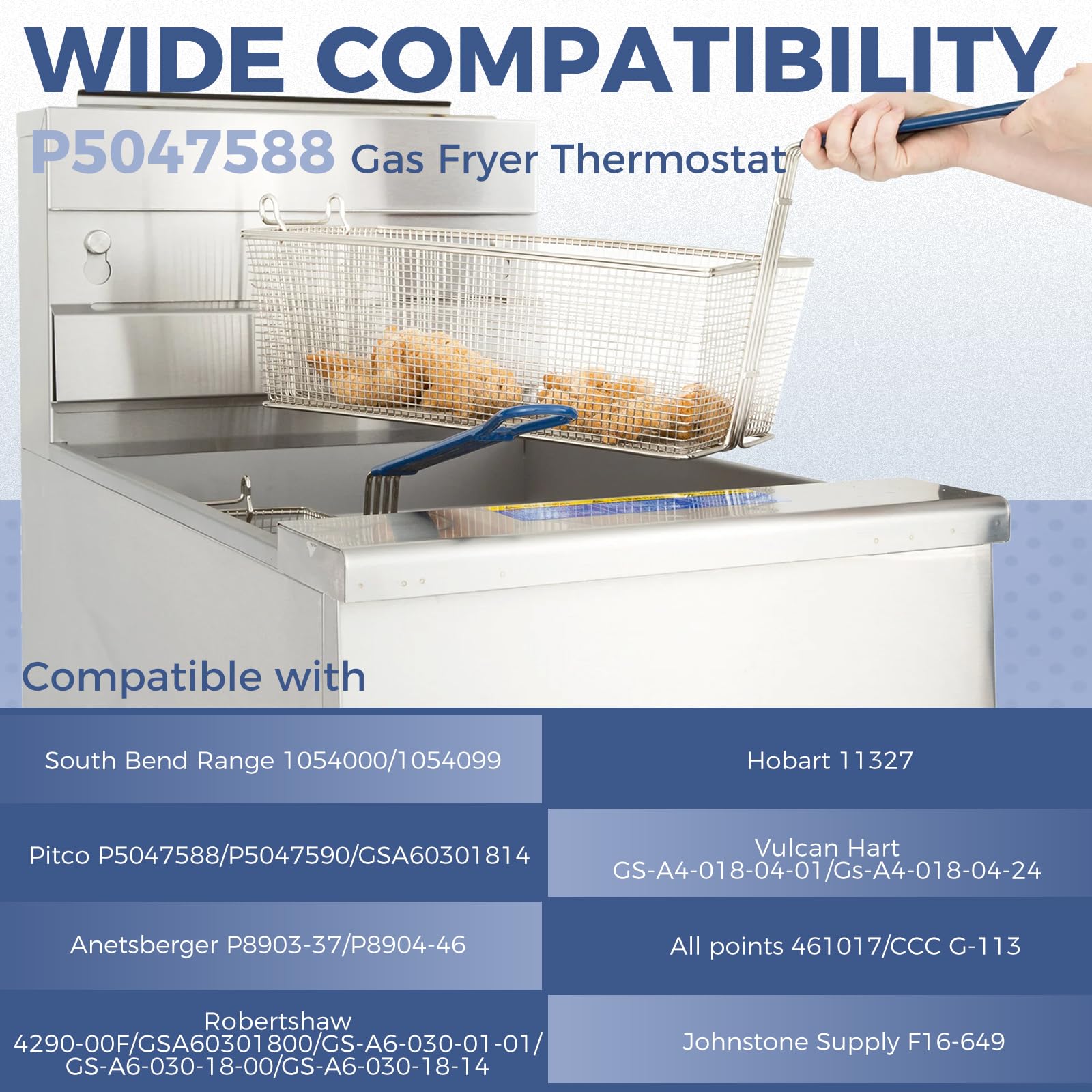 Termostato de freidora de gas compatible con Pit-co P5047588, GSA60301800, 4290-006, caja de cosas Mpt de rosca de 1/4 pulgadas, 200-400F - Repuesto para freidoras comerciales