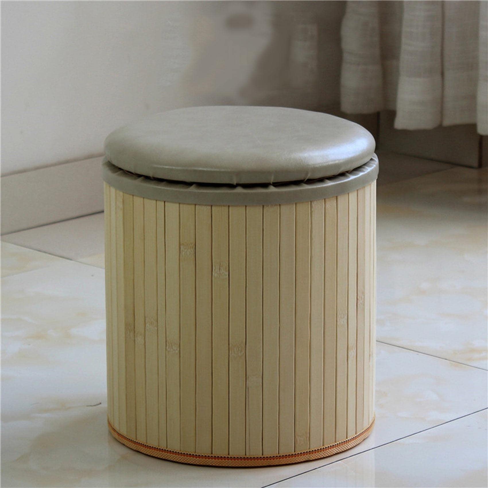 Tabouret de changement de chaussures en bambou pour entrée et chambre cozy