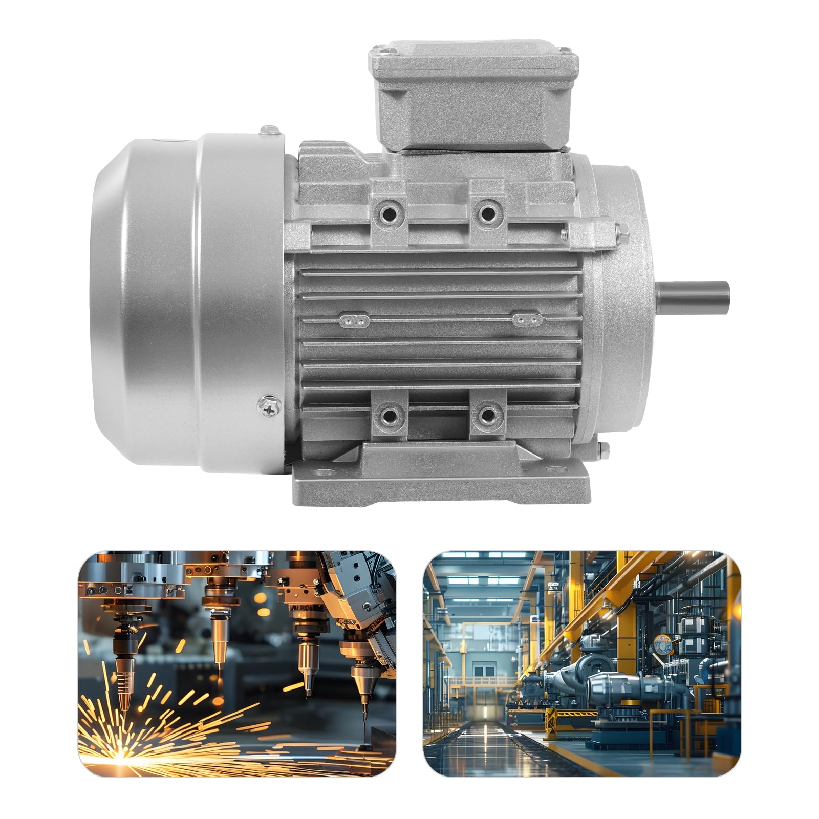 Motor eléctrico trifásico de 550 W, motor asíncrono, motor eléctrico trifásico de 1395 rpm, motor eléctrico trifásico con bobina de cobre puro, motor industrial S1 para máquinas y equipos