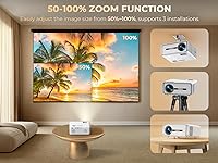 Vista 5 de Mini proyector con WiFi y Bluetooth, proyector de película casera Native 1080P FHD, proyector portátil para exteriores con pantalla de 250 pulgadas