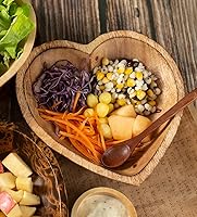 Vista 4 de WitnyStore Cuenco en forma de corazón de 8 pulgadas, cuenco funcional y coleccionable, cuenco de madera hecho a mano para servir dulces, frutos