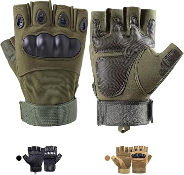 CubePlug Boys Breathable Padded Fingerless Motorcycle Gloves Half Finger Gloves for Cycling Hiking Climbing Outdoor Sports