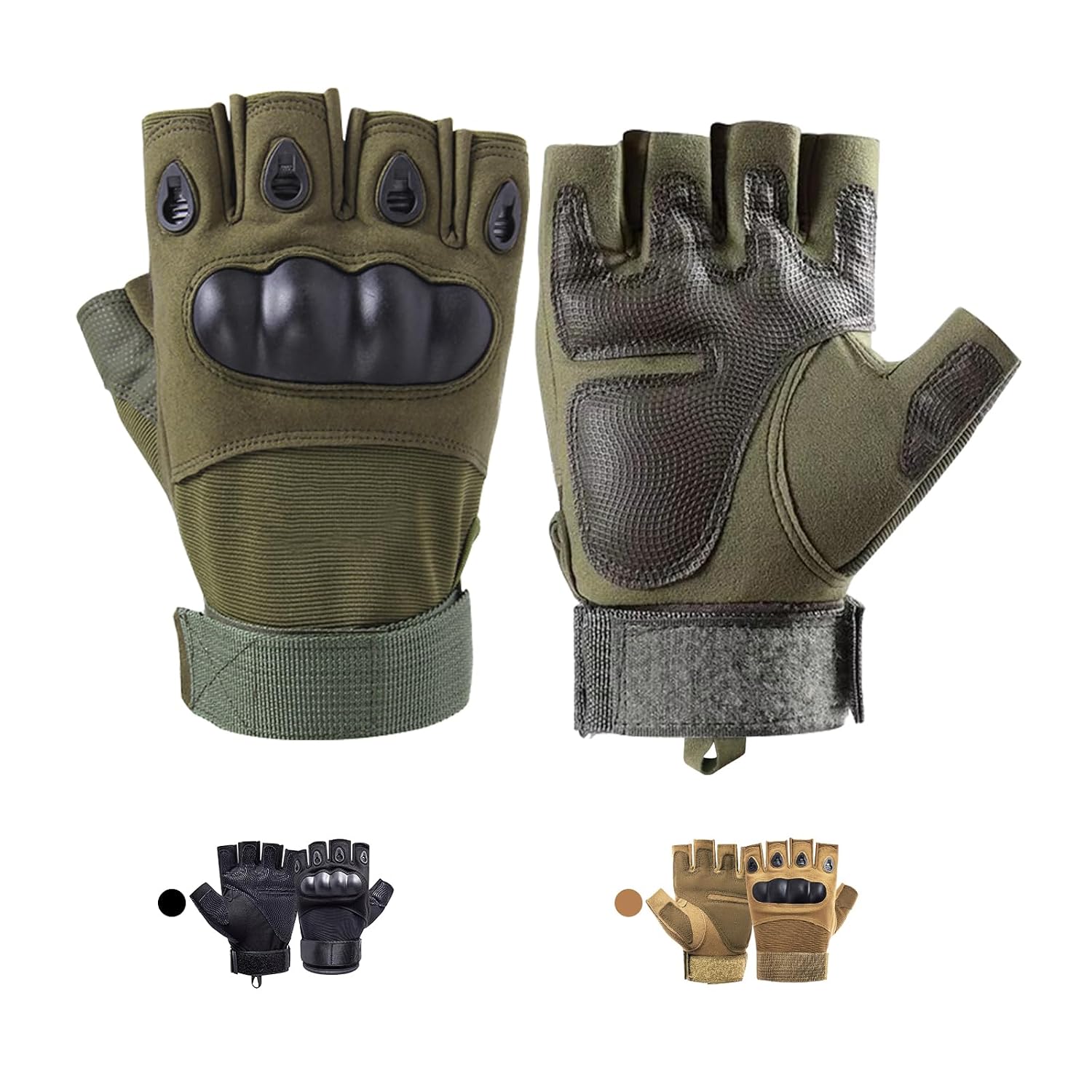 Cubeplug Mens Breathable Padded Fingerless Motorcycle Gloves Half Finger Gloves for Cycling Hiking Climbing Outdoor Sport...