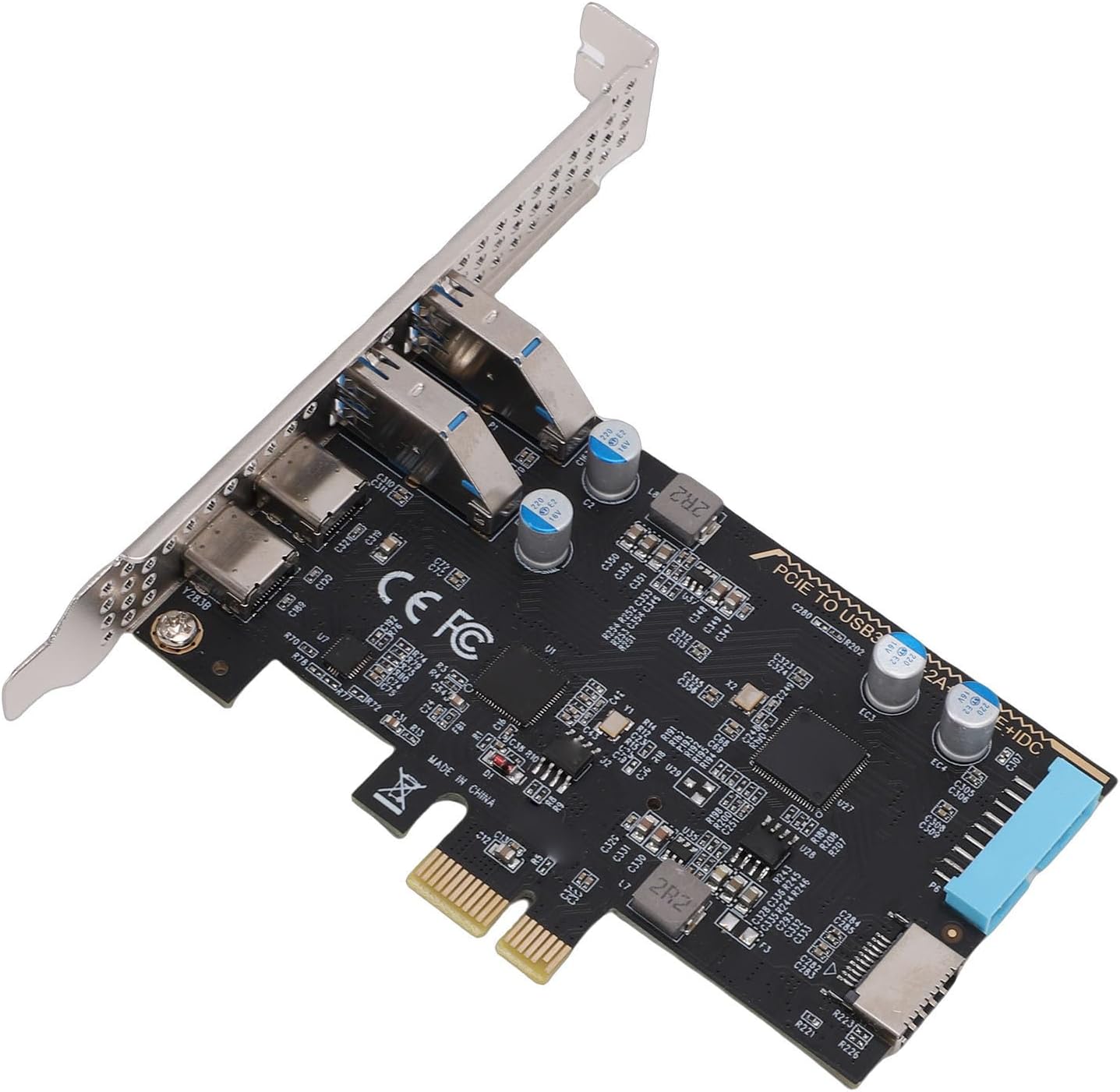 Sanpyl 5Gbps PCIE USB Expansion Card, 2 Type C 2 USB 3.0 with 720201 Chip, for Desktop PC Wins 7/8/10/11
