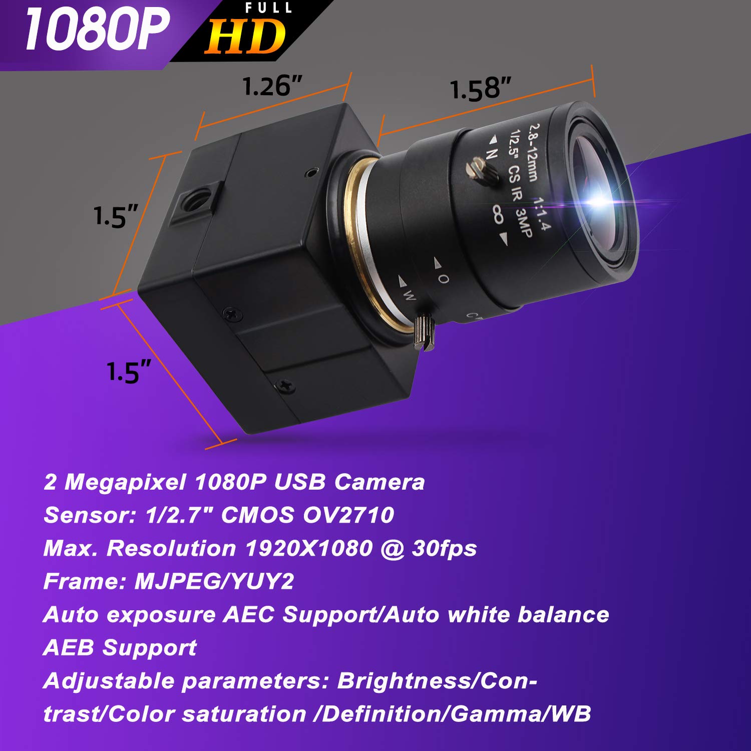 Webcam 1080P con autofocus e Microfono