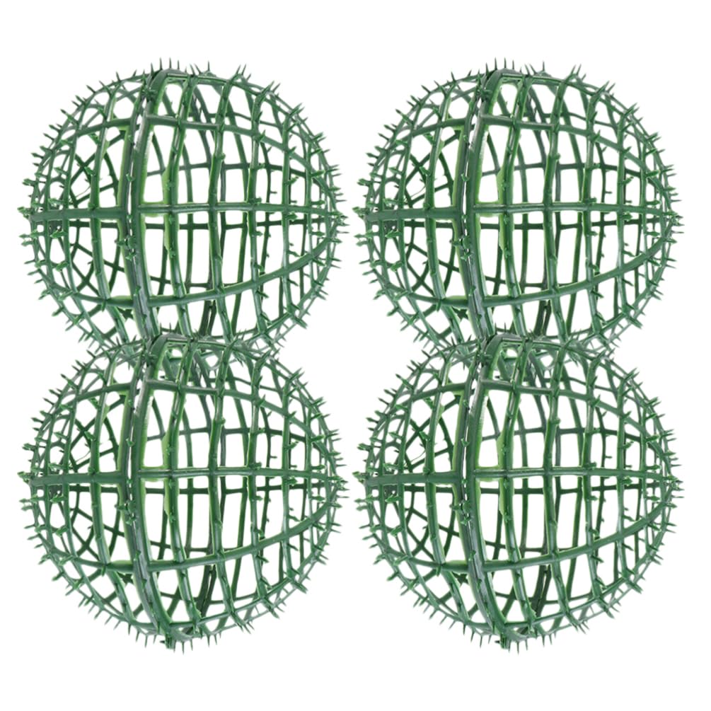 PRETYZOOM 4pcs Artificial Plant Topiary Ball Support Cage Topiary Ball Frame Holder Plastic Plant Trelli Faux Green Ball Rack Frame Flower Shelf Holder for 25cm X 25cm, 939SMD30914ZK
