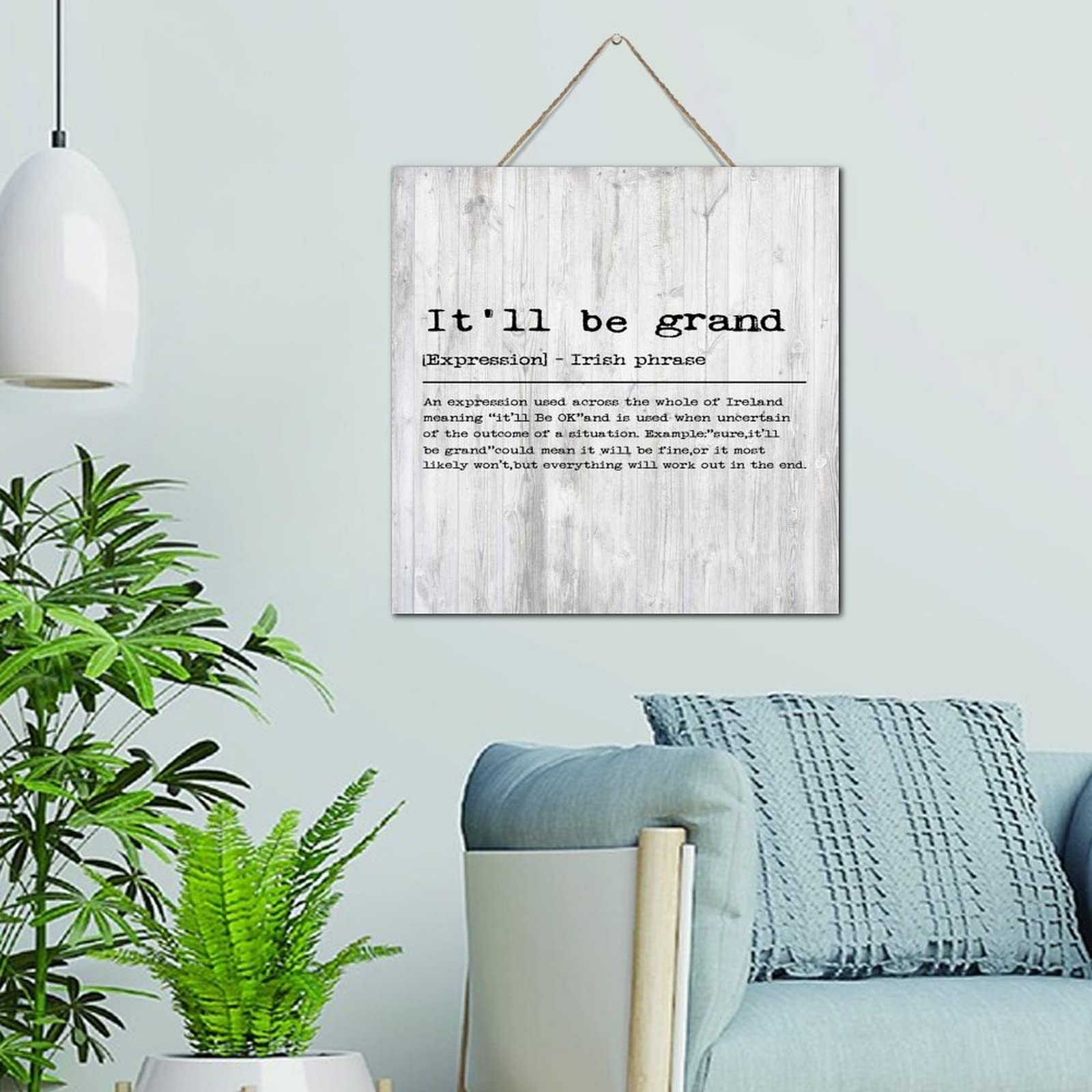 Décoration en bois avec description du sens, cadeau idéal maison