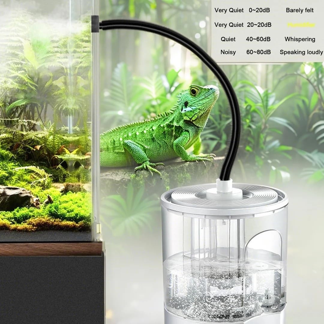 Humidificador Nebulizador Antifugas para Reptiles, con Manguera, para Terrario de 4L con Llenado Superior(Single Tube)