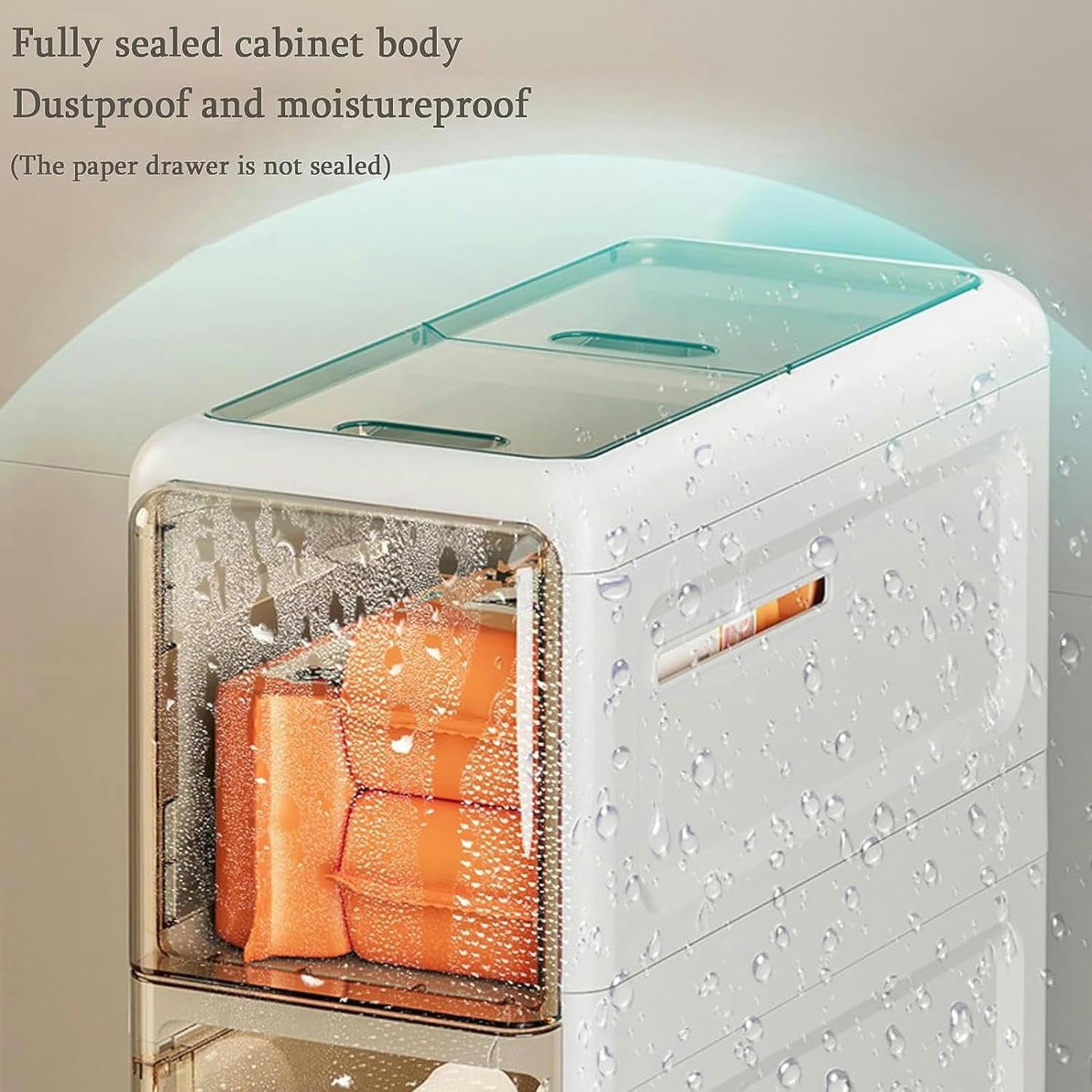 Mobile da bagno sottile con ruote girevoli, torre di stoccaggio stretta per carta igienica, grande capacità, design salvaspazio per piccoli spazi