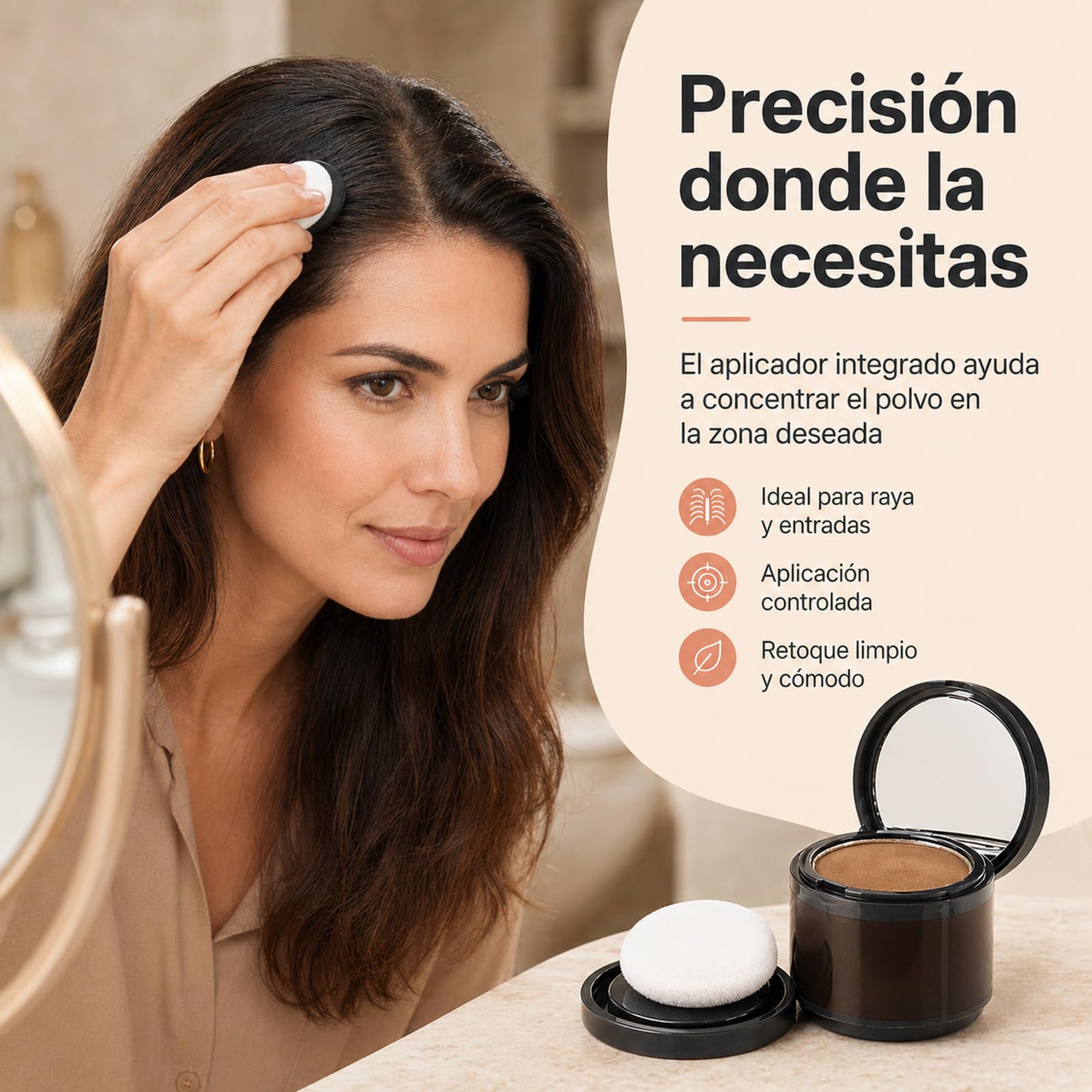 Avellio Polvo Corrector De Raices,Cubre Canas Al Instante, Con Queratina, Resistente Al Agua Y Al Sudor, Acabado Natural, Sin Grumos (Marrón oscuro)