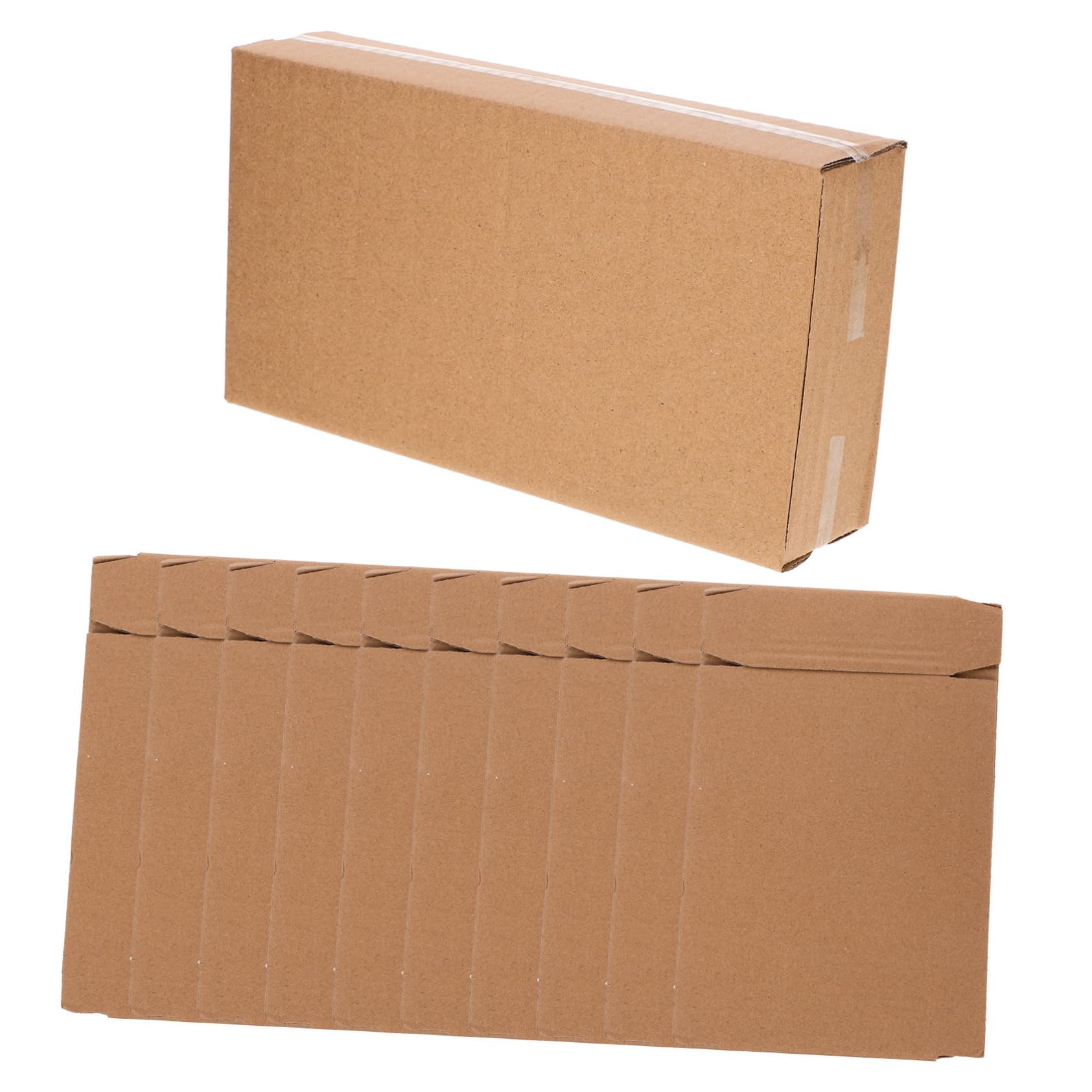 DOITOOL 4 Sätze Teiliges Set Flacher Versandkartons Aus Wellpappe Wiederverwendbar Robust Für Transport Und Aufbewahrung Von Kleinen Gegenständen 10 Stück * 4