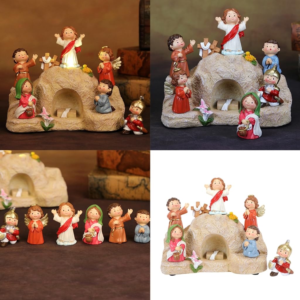 Miniaturowe figurki świąteczne zmartwychwstania z wyświetlaczem LED