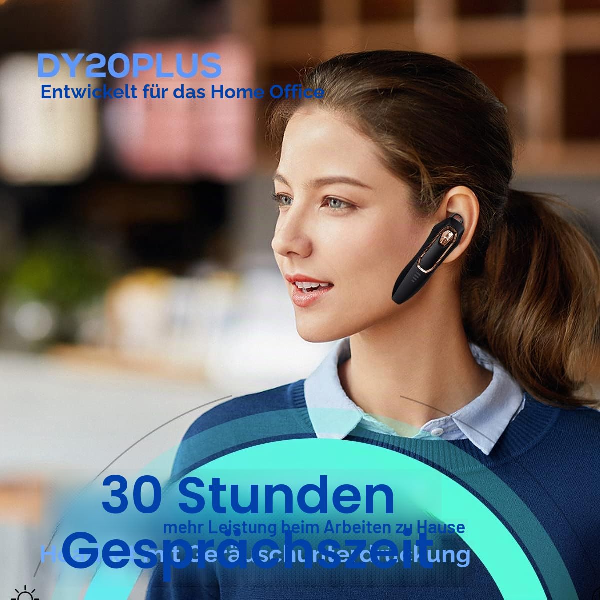 Micool Bluetooth Headset V5.4 mit Mikrofon, Geräuschunterdrückung, 36h Gesprächszeit, Kabelloser Headset für LKW Fahrer