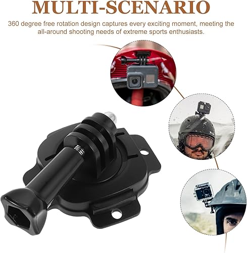 Miniatura 3 de 2 Sets 360° Rotating Helmet Camera Mount Base - Ski Snowboard and Bike Action Cam Accessory - Adhesive Action Camera Holder for Riding, Kayaking