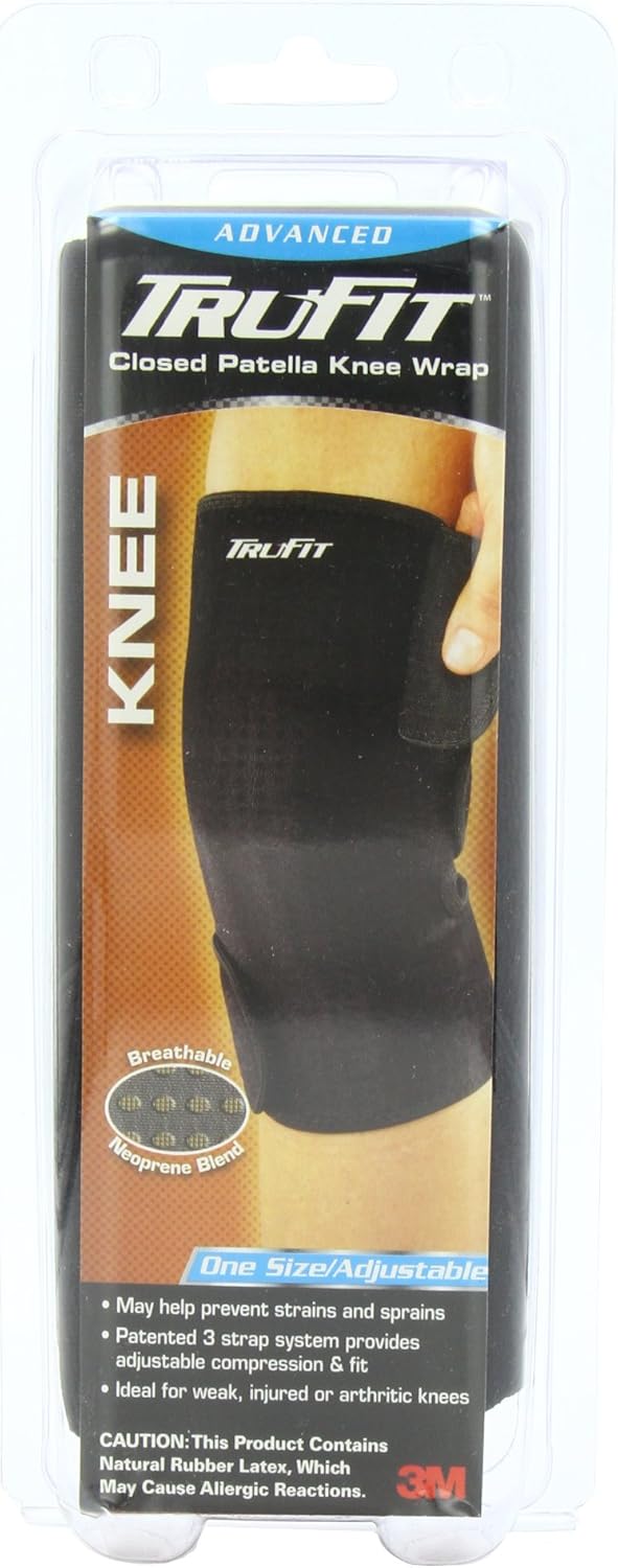 TruFit Aerated Knee Brace, Black, One Size Adjustable