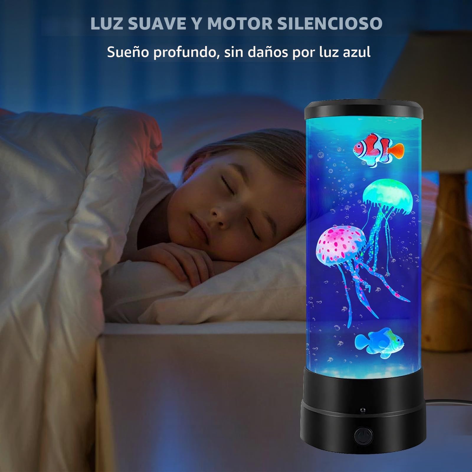 BYZESTY Lámpara de medusas, lámpara de lava de medusas, lámparas de lava, medusas, lámpara de medusas, lámpara LED de medusas, lámpara de acuario para luz de ambiente, luz nocturna, decoración del