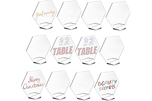 Award Stand 32 Sets Hexagon Acrylic Blank with Stand