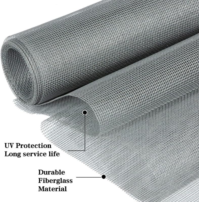 Image of Classic Mosquito Net 120 GSM Fiberglass Windows Mosquito Net Roll. DIY Cut to Any Size, for Small & Big Windows. Highly Durable and Best in Class (120cms*05meter, Color: Grey)