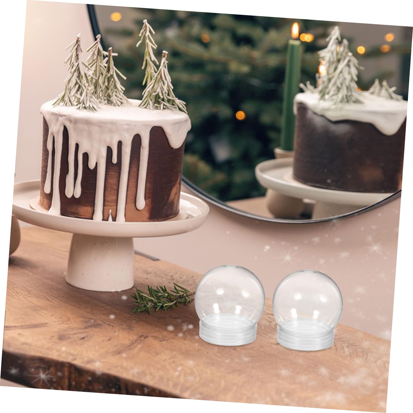 Boules à Neige Soi-même Transparentes 150ml Plastique Léger Solide Accessoires DIY Loisirs Créatifs Décoration Noël 24 Pièces