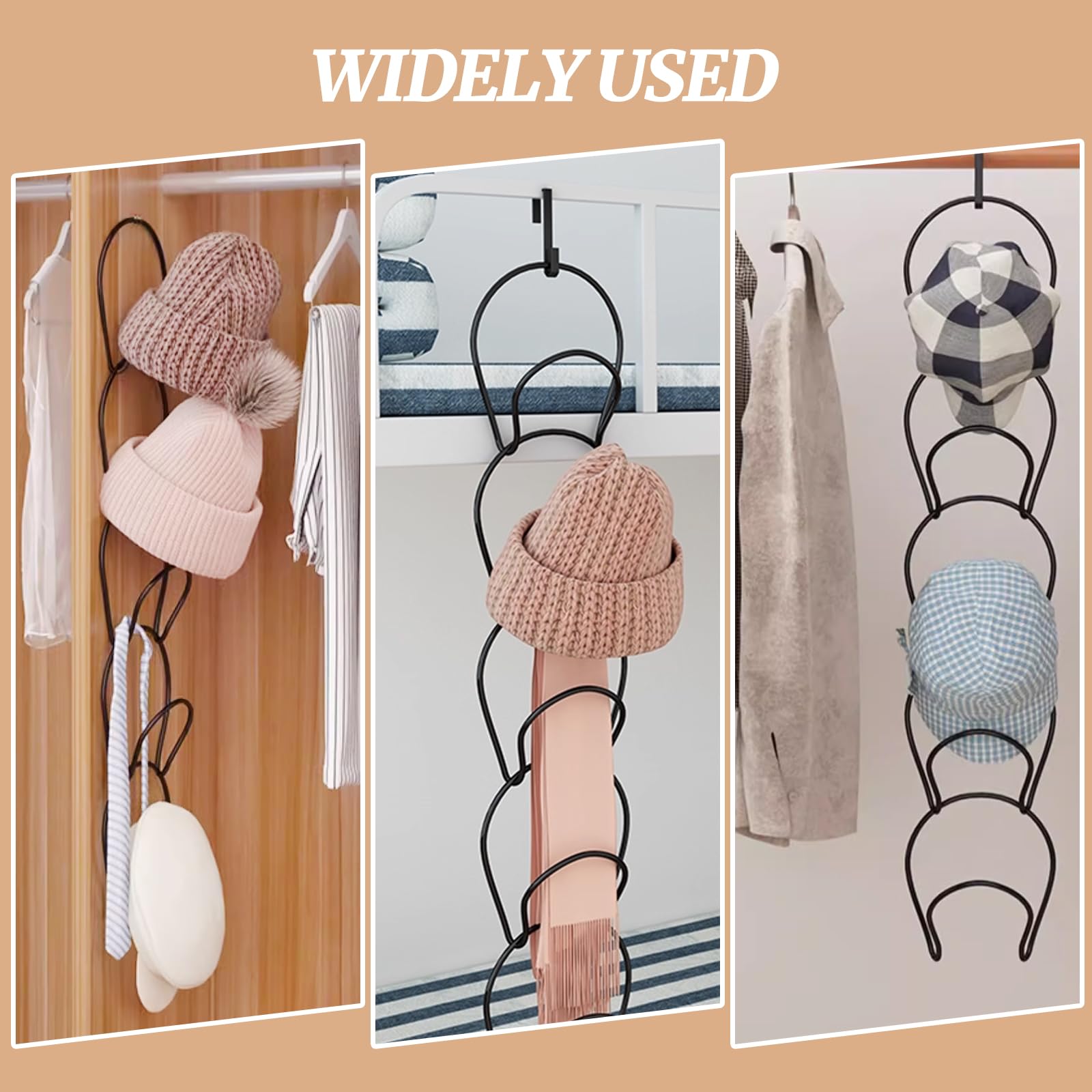5 Stück Cap Halter Tür Hut Racks, Baseball Cap Halterung Hängende Caps Halterung Wand Multifunktional Mützen Aufbewahrung Kappenhalter für Schals Handtaschen Handtücher Kleidung Krawatten