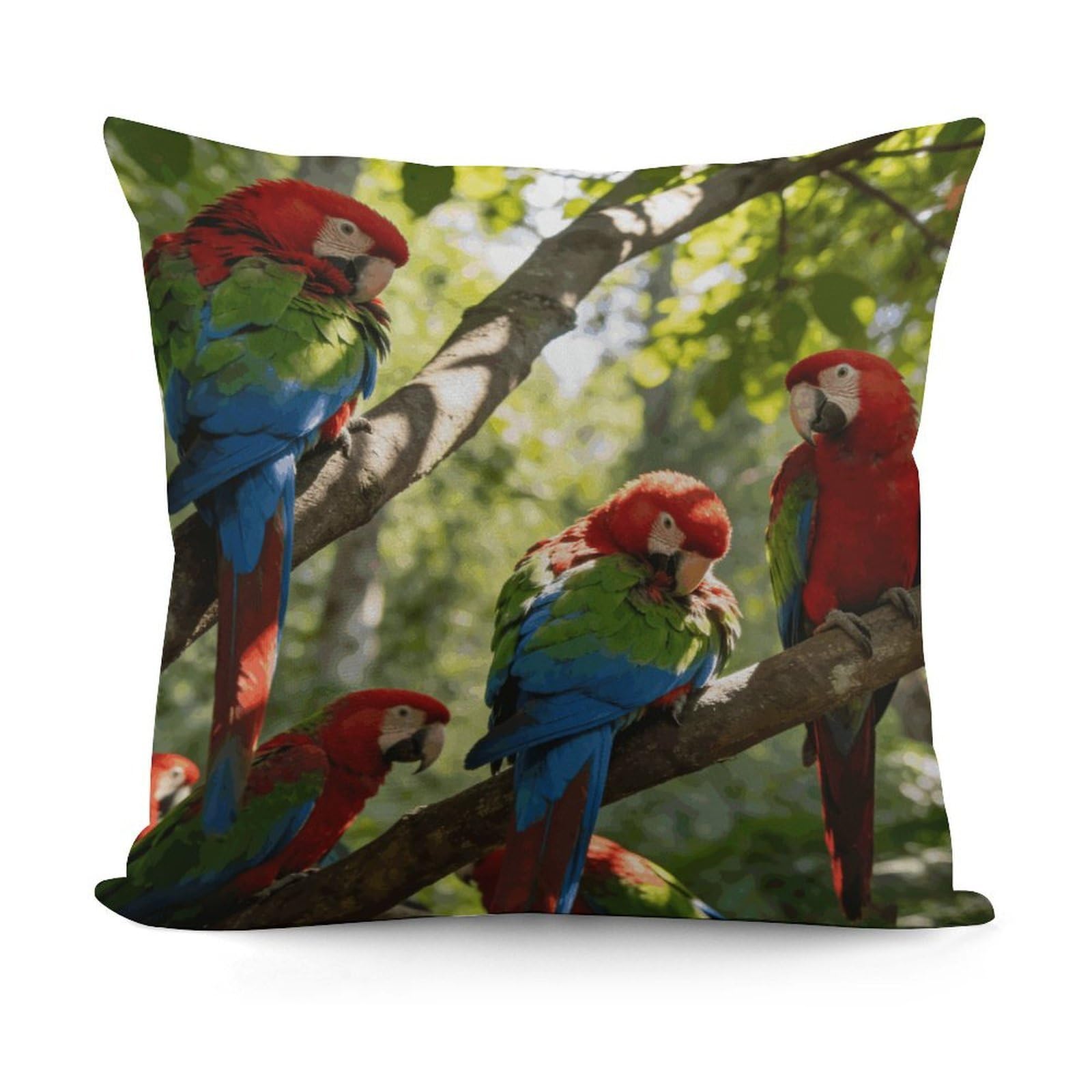 LZQPOEAS Birdsong in The Forest Throw Pillow Cover 18 X 18 in Cozy Couch Pillow Covers Farmhouse Throw Pillow Case Modern Square Pillowcase Home Decor Cushion Cover for Bedroom Living Room