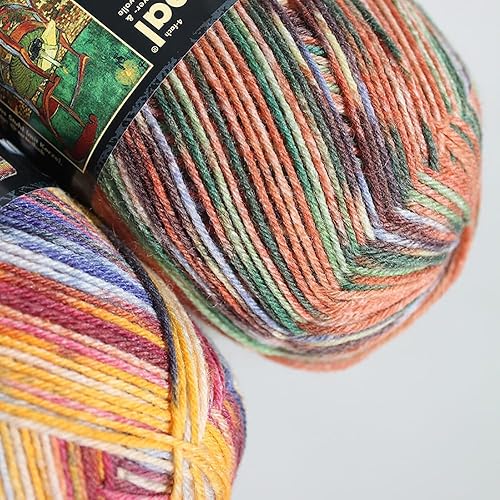 Miniatura 2 de Yarn Ave Vincent Van Gogh Collection - Hilo de calcetín de 4 capas, 75% lana, 25% poliamida, teñido espacial, hilo colorido para tejer y ganchillo,