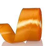 YASEO 1 1/2 Inch Orange Solid Satin Ribbon, 50 Yards Craft Fabric Ribbon for Gift Wrapping Floral Bouquets Wedding Party Decoration