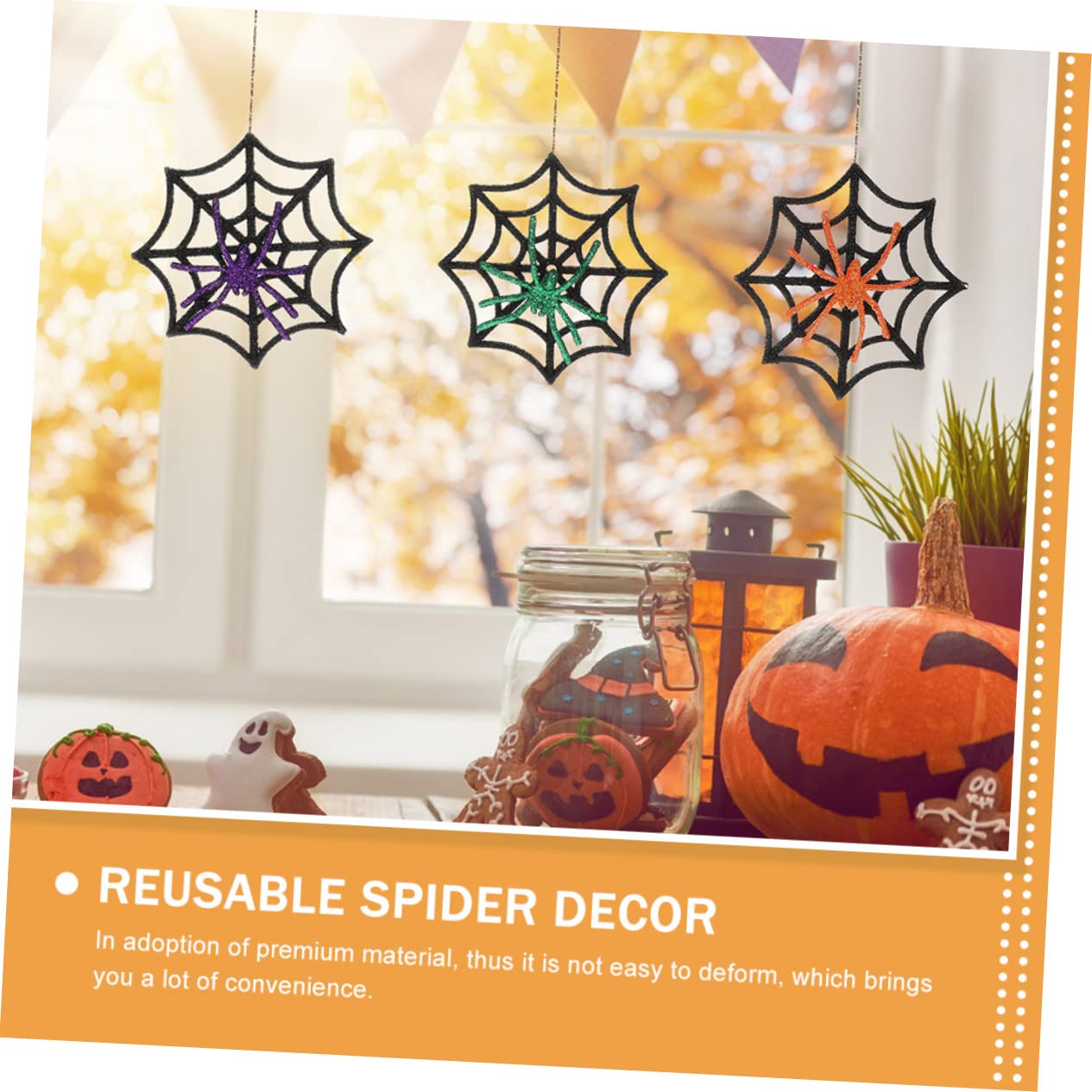 Cabilock 4 Juegos Red De Halloween Telaraña Temporal Colgando Tela De Araña Fiesta Halloween Telaraña De Plástico Delicada Araña Falsa El Plastico Black 12 Uds * 4