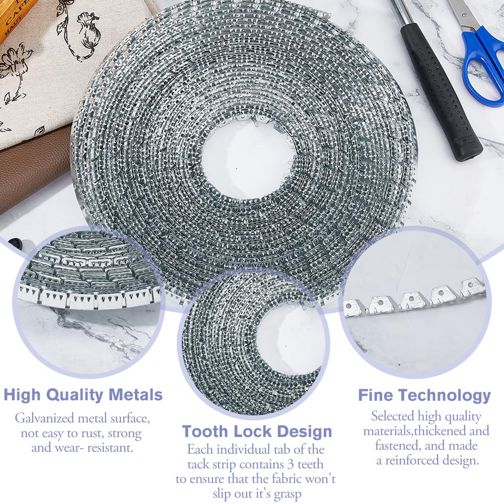 SUPERFINDINGS Tira de metal flexible con acolchado de 65 pies/20 m, curvada con mango ligero, de hierro de zinc para la reparación de muebles, sofás y sillas para bricolaje y bordes tapizados