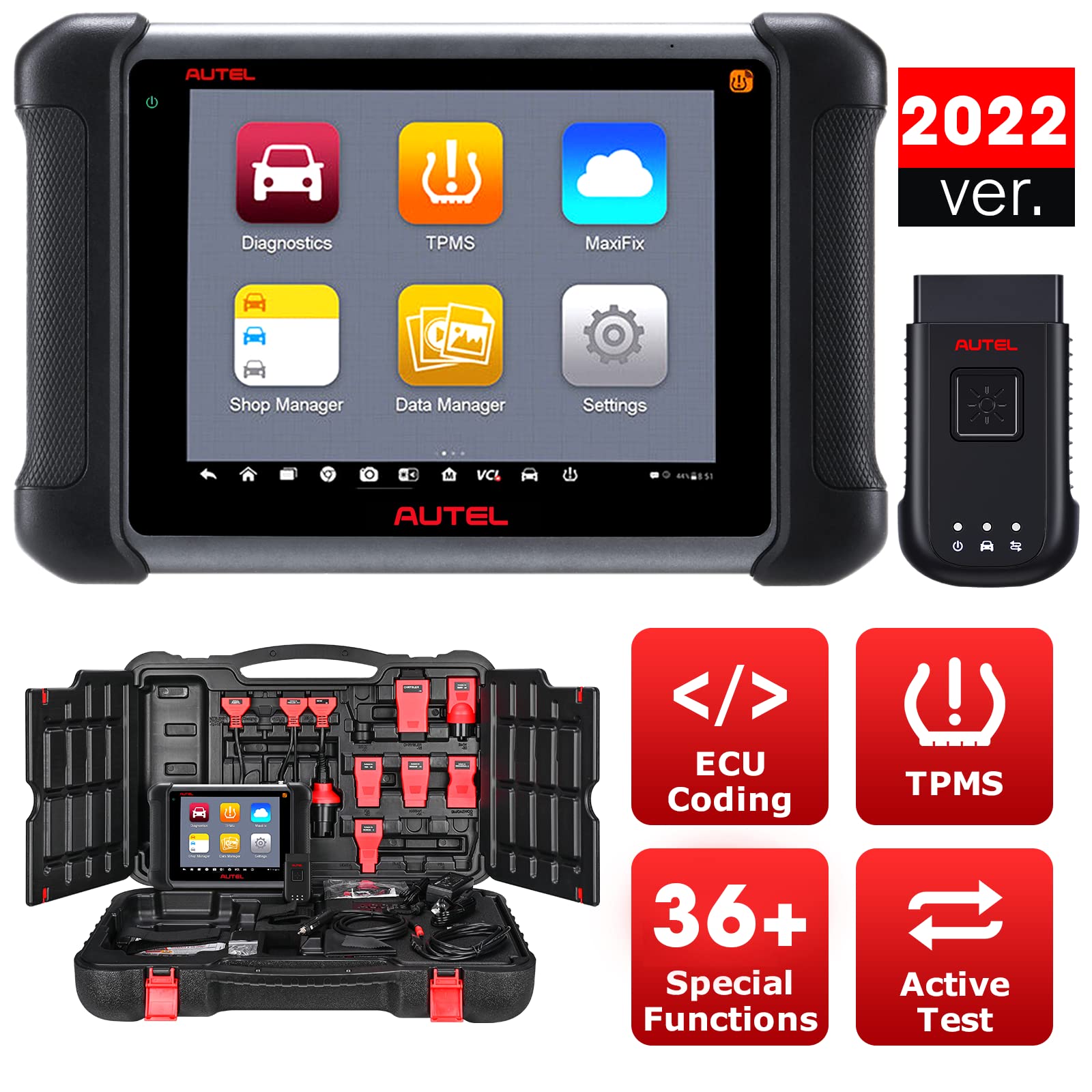 Autel Maxisys MS906TS, Autel Scanner MS906TS with TPMS Functions ECU Coding, Bi-directional Control 