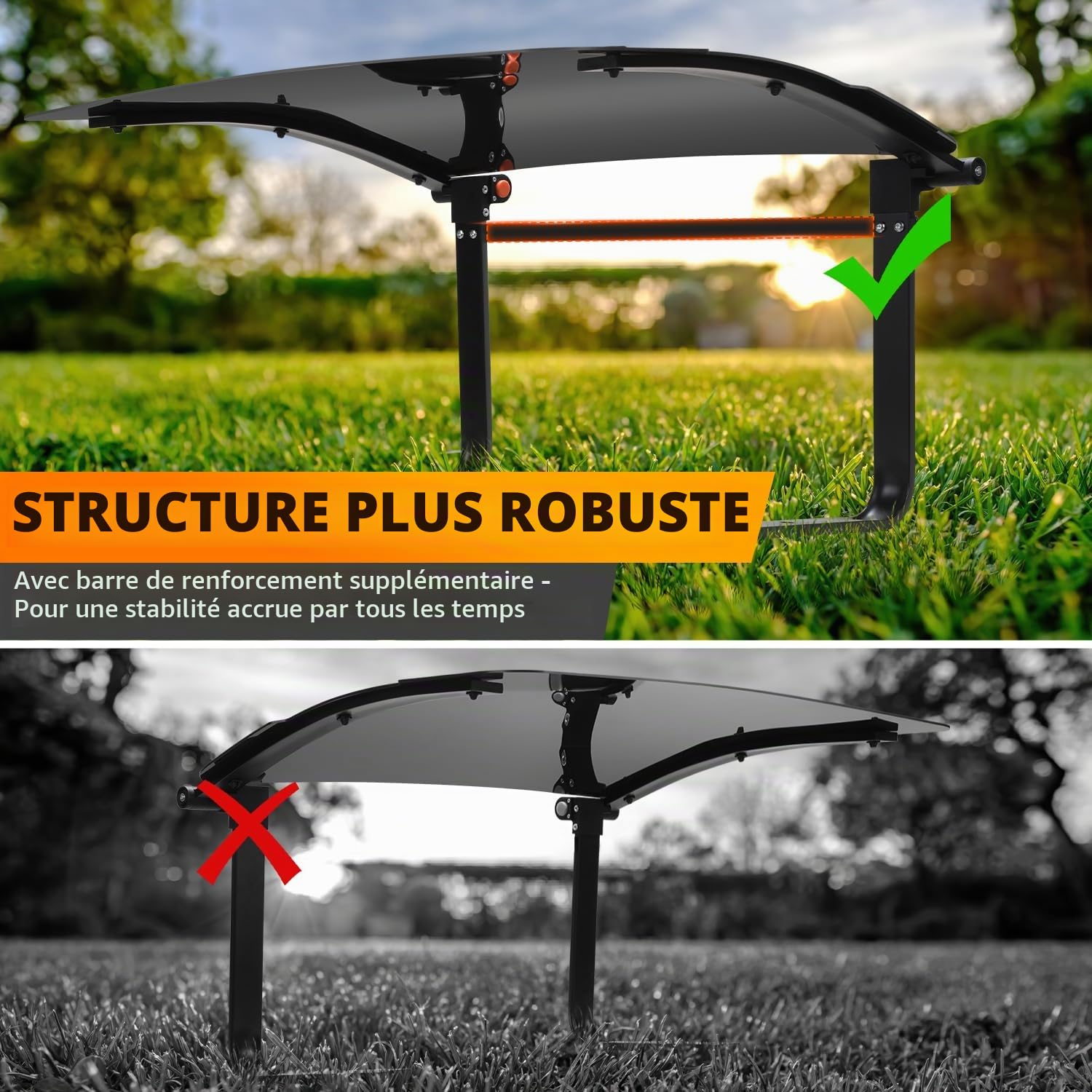 Herrselsam Garage pour robot tondeuse - Abri de voiture couvert pour toit de robot tondeuse - Résistant aux intempéries - 73 x 57 x 40 cm - Matériau : métal + plastique