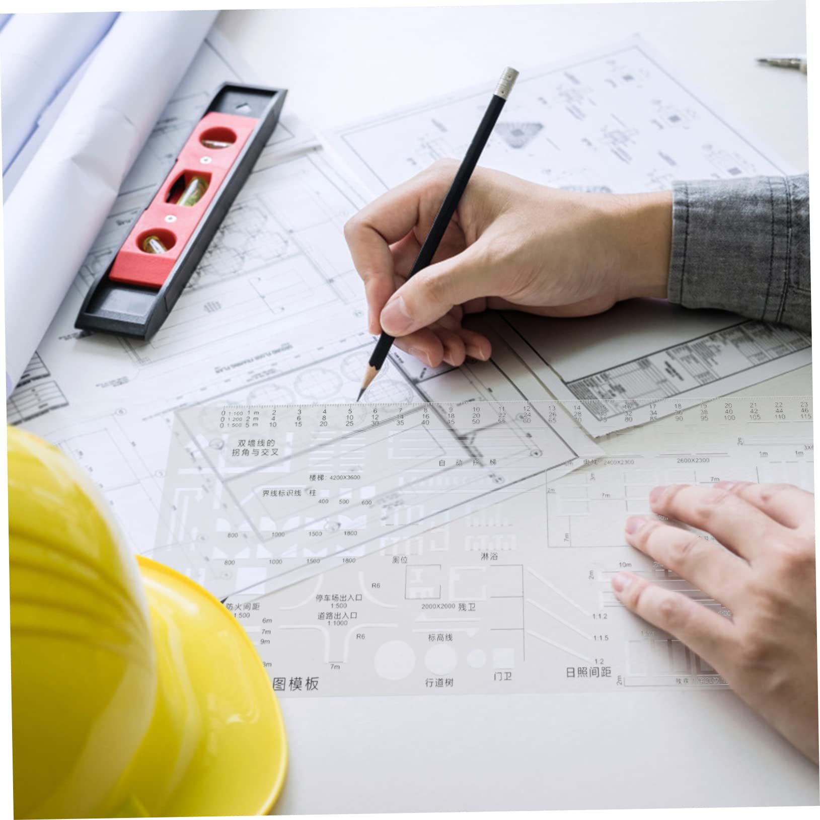 Gadpiparty 5 Pezzi Righello Geometrico per Strumento Tracciamento per e Progetti Design Adatto per Scuola Ufficio e Casa e Durabilità