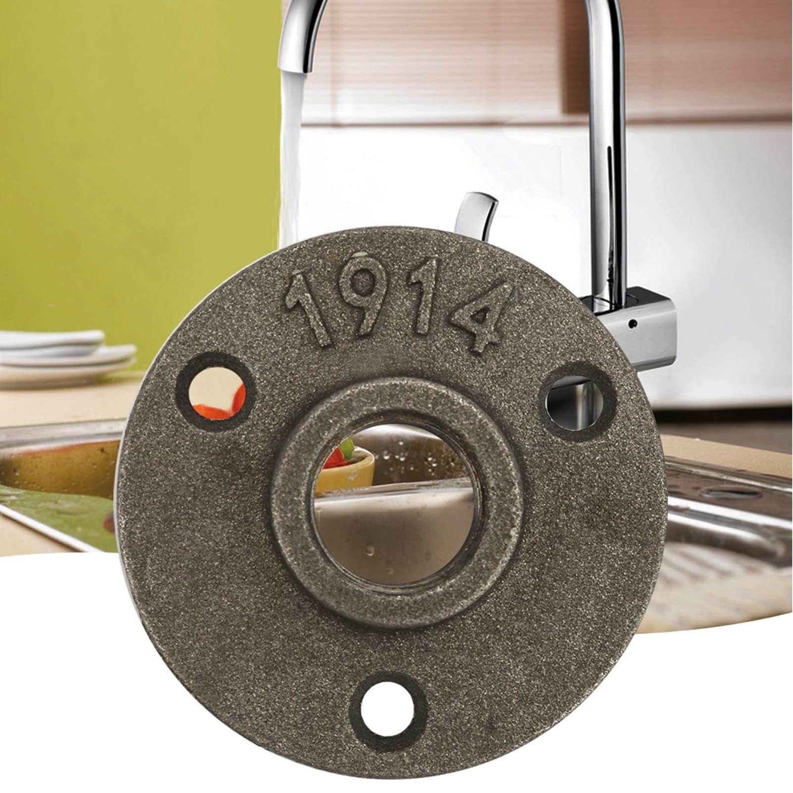 Gewindeflansche Bodenflansch Aluminiumflansch 10 Stück Flanschbasis mit 3 Löchern für Rohrverschraubung 1/2 Zoll