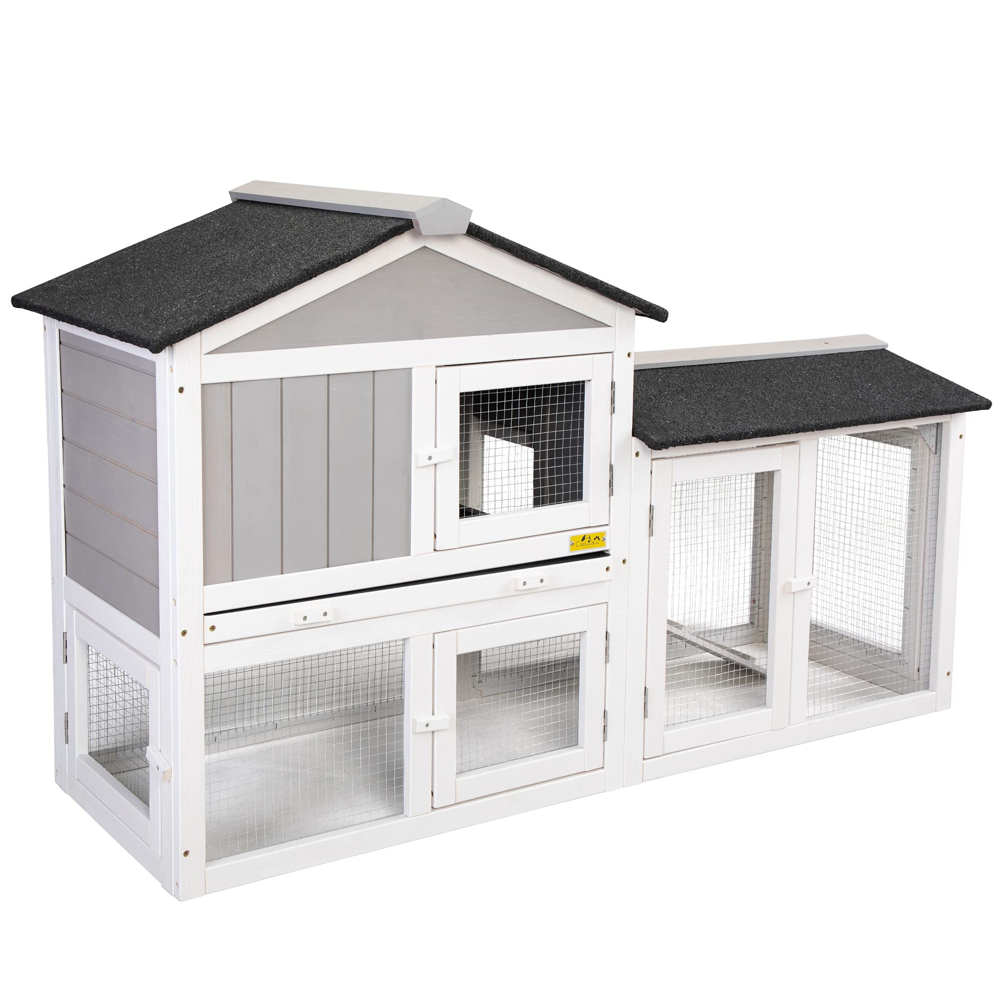 Buy COZIWOW 2Tier Wooden Rabbit Hutch, Bunny Cage with Openable Roof