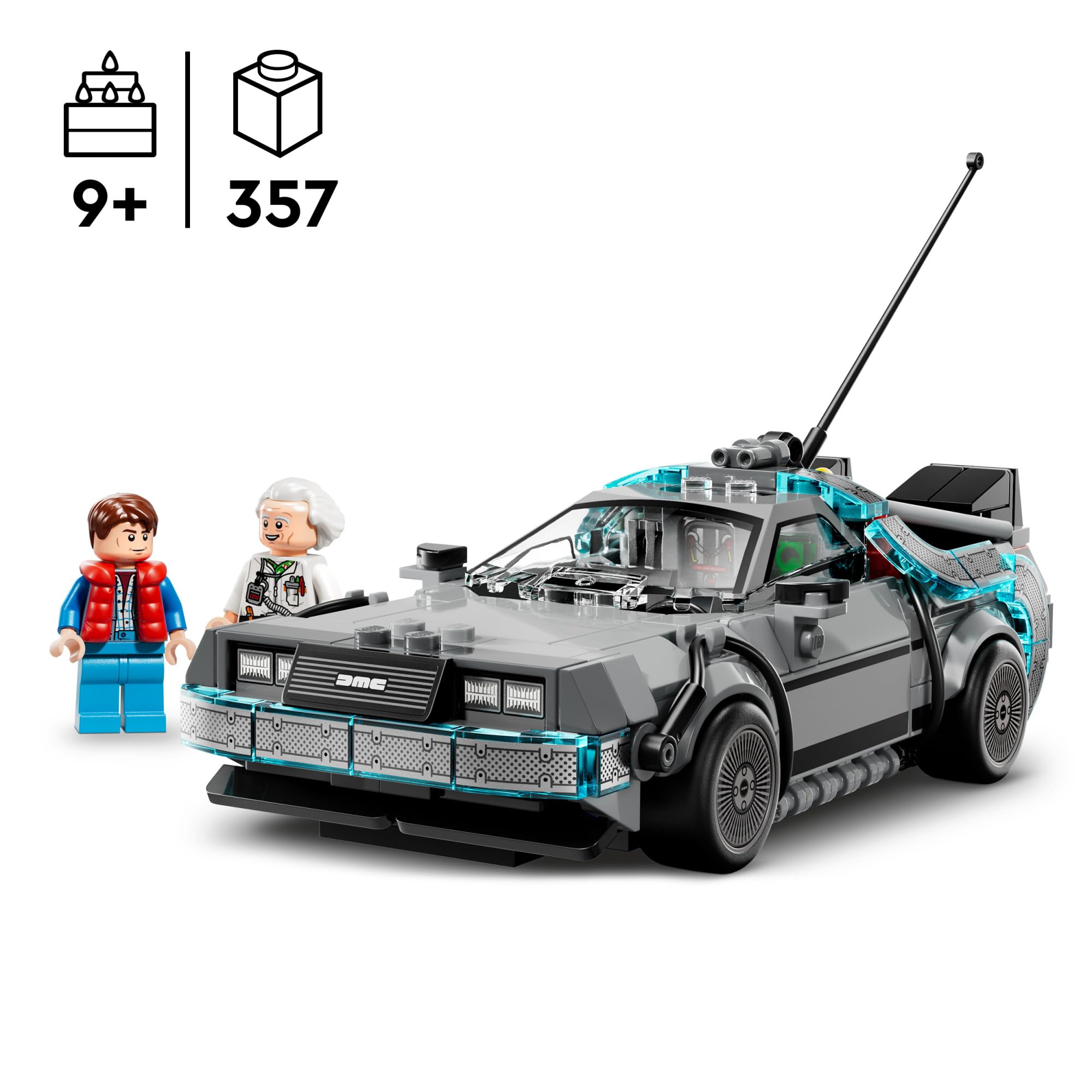 LEGO Speed Champions Time Machine from Back to The Future Building Toy for Kids - Pretend Play & Display Car Toy W/ 2 Build Modes for Boys & Girls, Ages 9+ - Gift Ideas for Birthdays & Fans - 77256