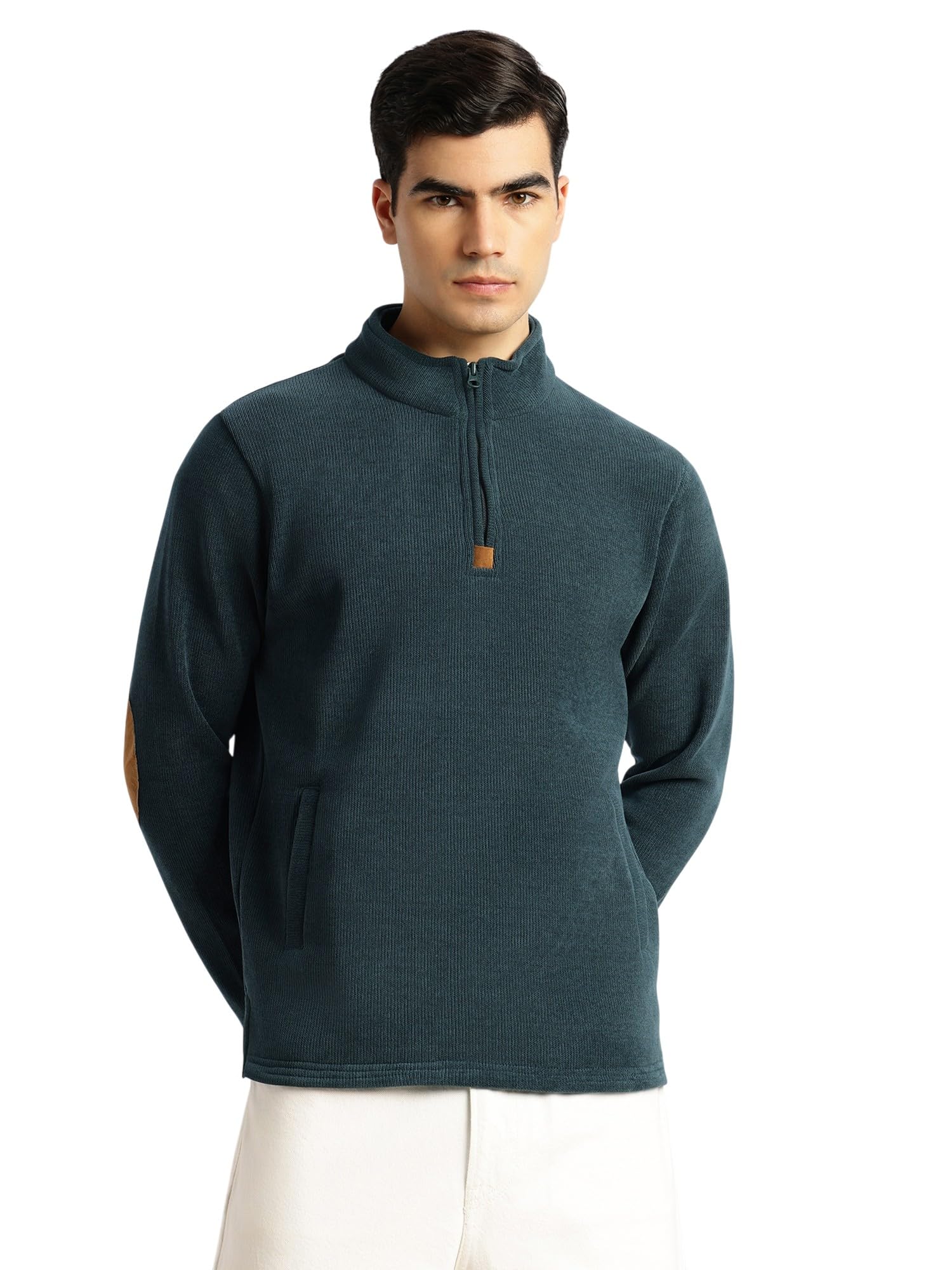thomas scott Men's | Regular Fit | Long Sleeves | High Neck | Solid | 100% Polyester | Knitted | Sweatshirt | Dry Clean Only-picture-12