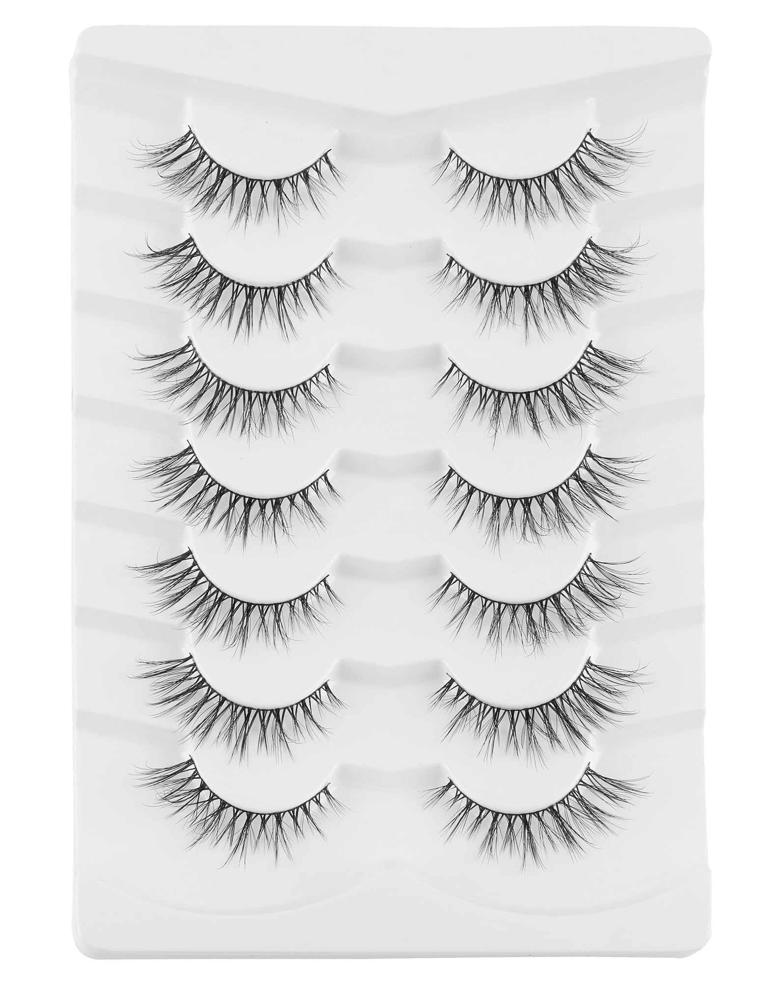Onlyall False Eyelashes Natural Fake Eye Lashes Wispy False Lashes D97, Black/Brown, 1 pair (Pack of 7) - Image 4