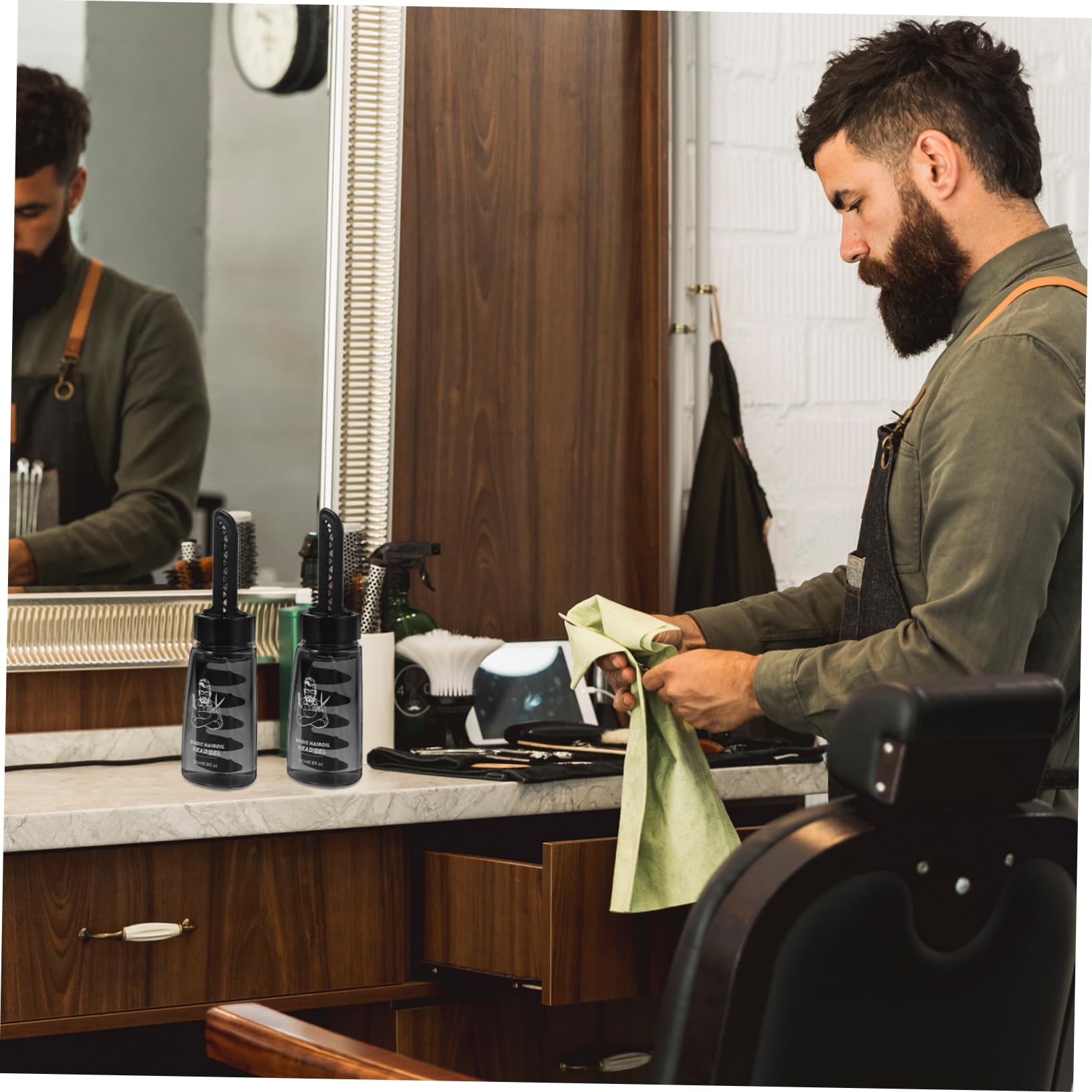 Botella de Gel para Peinar el Cabello Hombre 3 Unidades con Peine Aplicador Rellenable