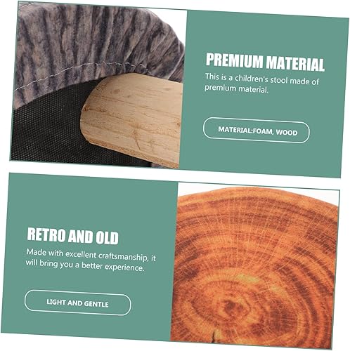 Miniatura 2 de Lindo taburete redondo de madera para niños, taburete de sofá bajo para niños, diseño pequeño y resistente para salas de juegos, dormitorios y mesas