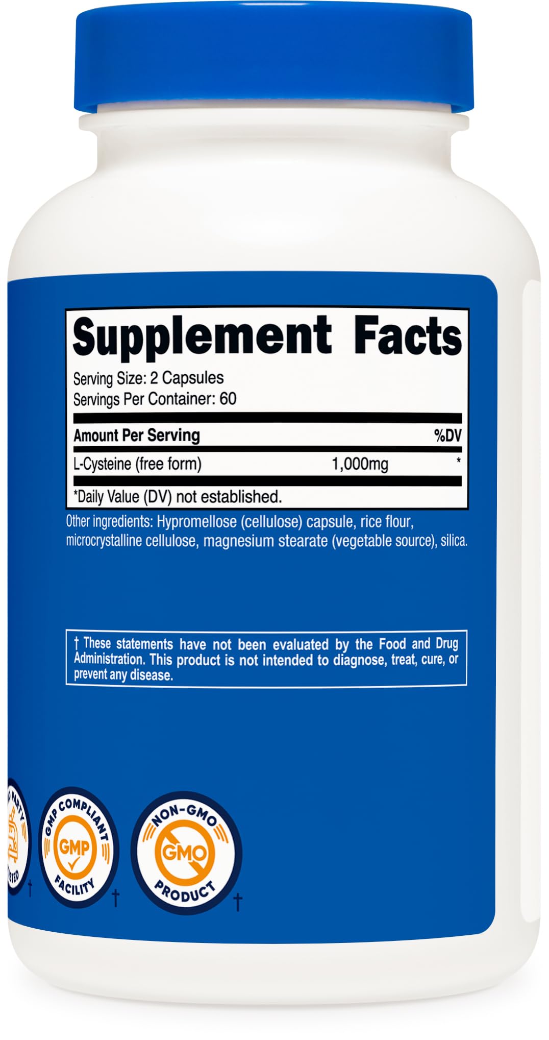 Nutricost L-Cysteine 1000mg, 120 Capsules, 60 Servings, Gluten-Free — Amazon image 5
