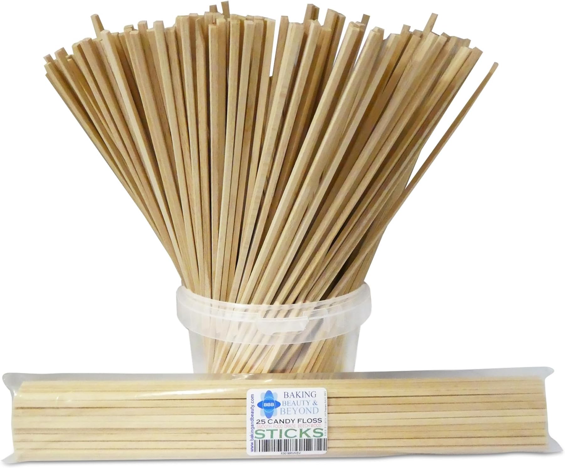 25 Candy Floss Cotton Candy Food Grade Birch Wood Sticks 11 Inch (275mm)