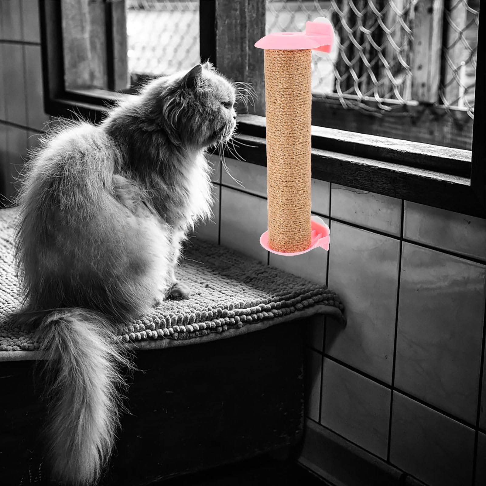 Ersatz Kratzbaum aus Robustem Juteseil für Katzen Selbstgemacht Katzenkratzbaum Zubehör Rosa Kratzsäule für Katzenkäfige und Indoor Katzen zum Klettern