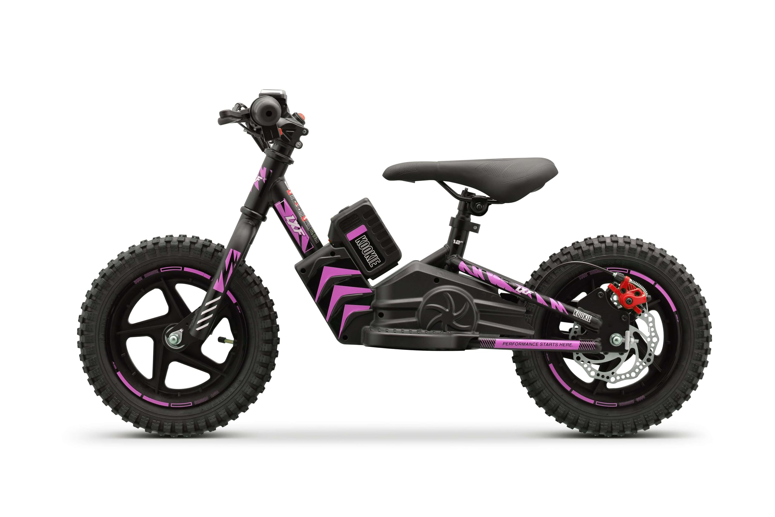LXF Draisienne électrique Enfant Kookie 12" Black Edition, 250w, Batterie Lithium-ION 21V, Selle réglable, Frein à Disque arrière