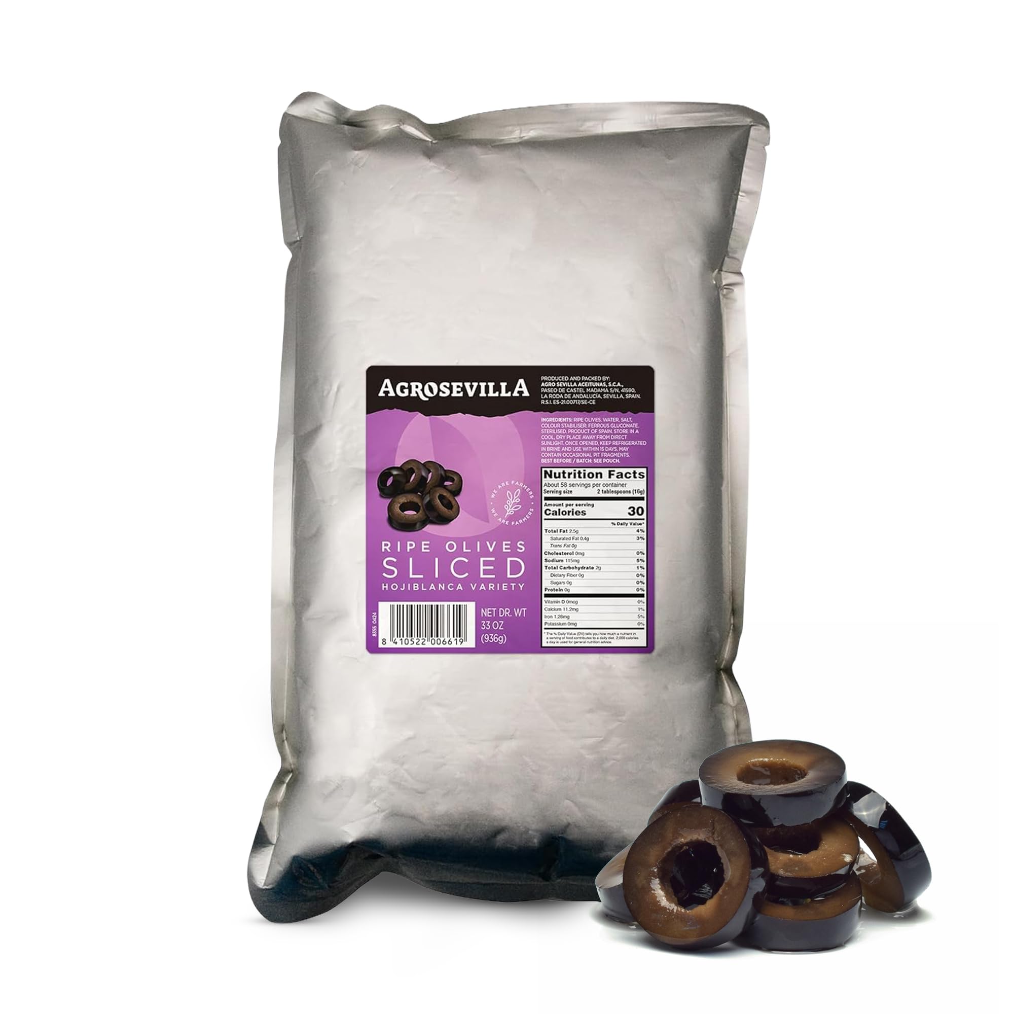 Amazon.com : Agrosevilla Sliced Black Olives, Spanish Ripe Black