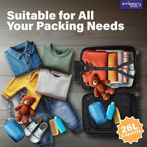 Miniatura 3 de Emissary Juego de equipaje para niños - Maletas de mano con ruedas para niños y niñas, Dinosaurio, Dinosaurio verde