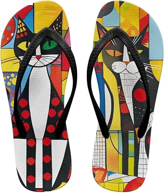 Coloranimal Flip Flops for Women Non Slip Sandals Rainbow Flip Flops Women Casual Summer Beach Thong Sandals Fashion Water Shoes Slippers